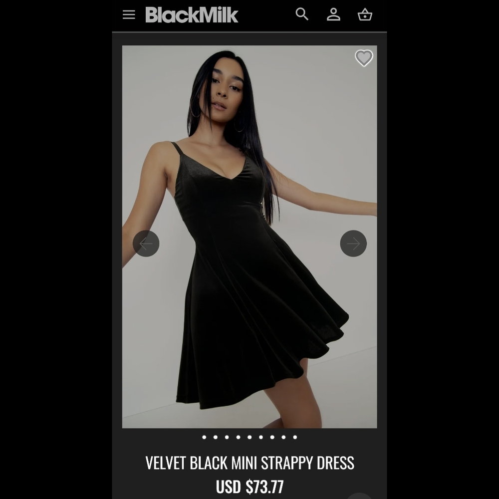 Blackmilk VELVET BLACK MINI STRAPPY DRESS
